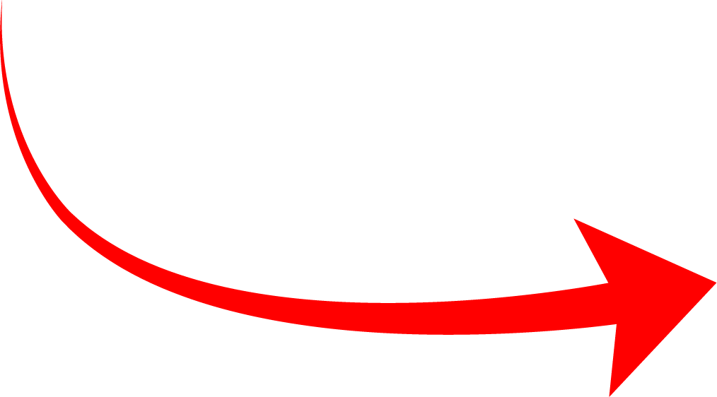 Long Red Curved Arrow